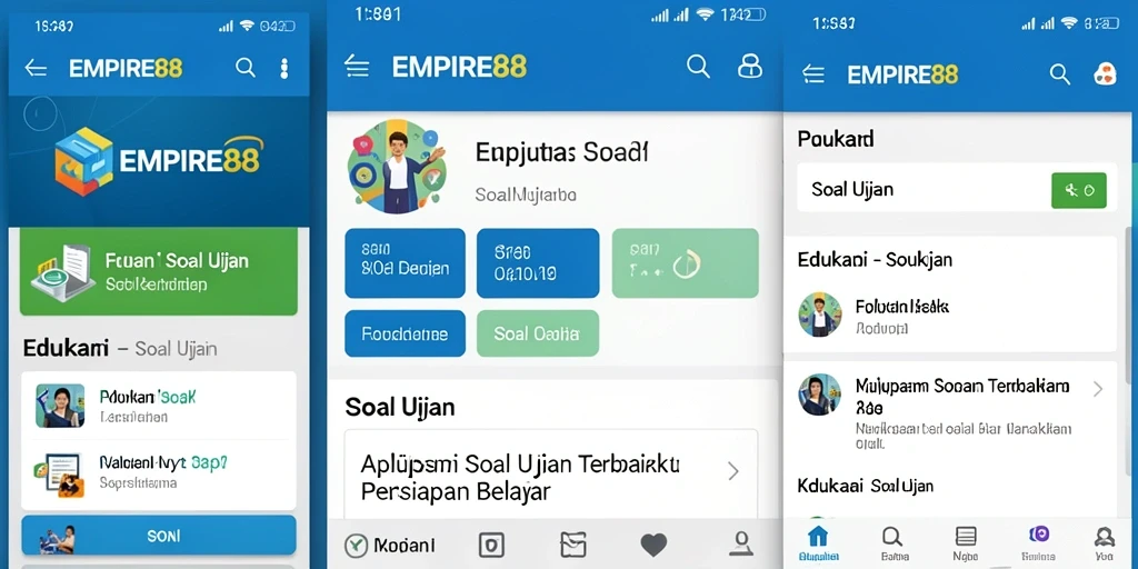 Tampilan antarmuka EMPIRE88 dengan fungsi Soal Ujian yang interaktif.