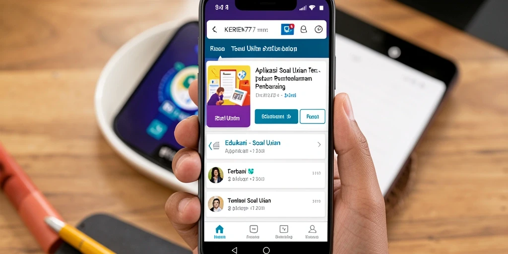 Tampilan antarmuka KEREN77 dengan fitur Soal Ujian yang interaktif.
