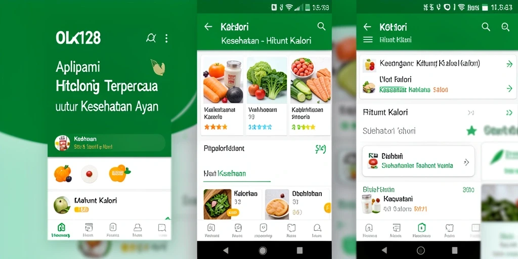 Antarmuka OLX128 menampilkan grafik dan fitur hitung kalori yang intuitif.