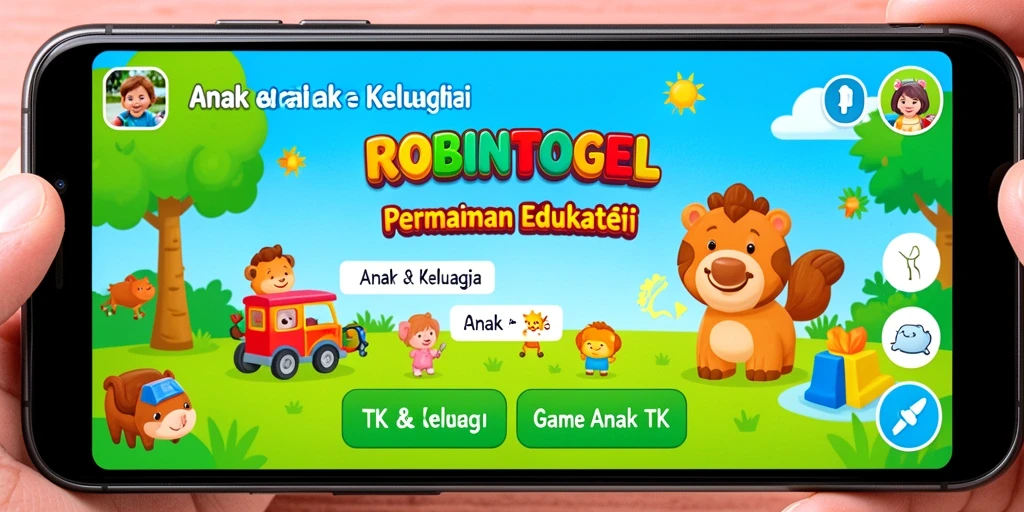 Tampilan antarmuka ROBINTOGEL yang ceria dan interaktif.