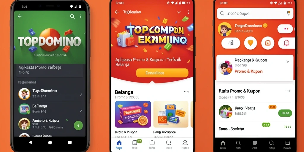 Tampilan antarmuka sederhana dan menarik dari aplikasi TOPDOMINO.