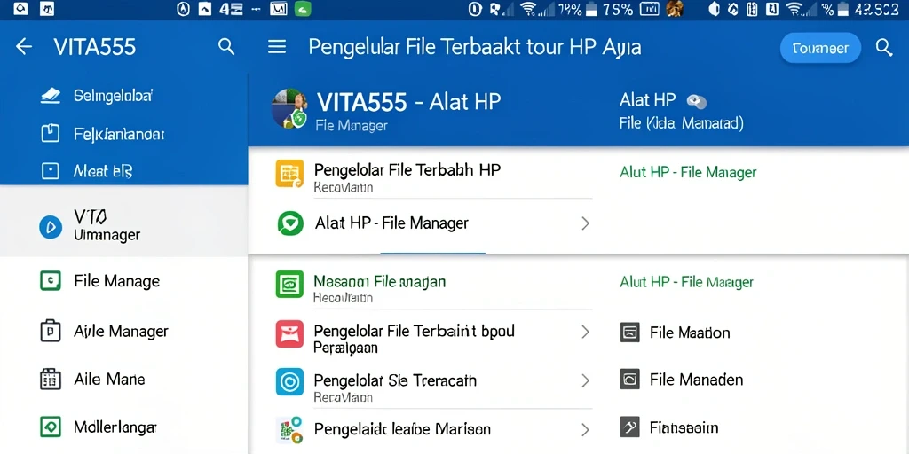 Tampilan antarmuka VITA555 yang mudah digunakan untuk File Manager.